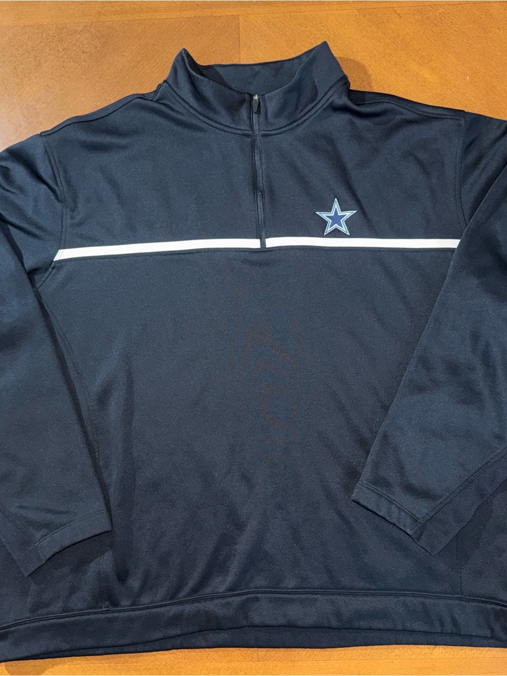 Nike Navy Quarter-Zip Pullover with White Chest Stripe and Star Patch